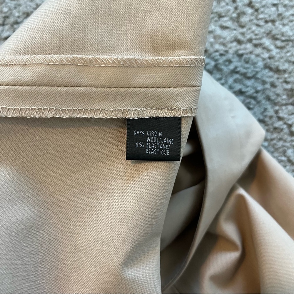 Lafayette 148 tan cream virgin wool blend trouser size 10 - Picture 5 of 11
